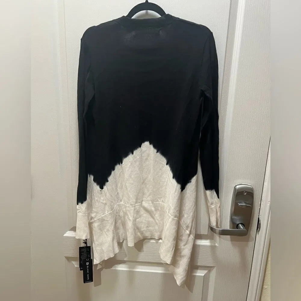 Blanc Noir Dip-Dye Long Cardigan - Black and White size S NWT - Picture 6 of 6